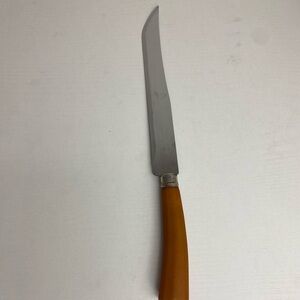 Vintage Cleaver Stainless Steel Knife Wood Handle Made In Taiwan